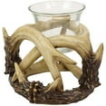 thumbnail image 4 of Set Of 2 Wildlife Rustic Buck Deer Stag Entwined Antlers Votive Candle Holders, 4 of 5