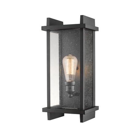 1 Light Outdoor Wall Mount in Industrial Style 8 inches Wide By 17.38 inches High-Black Finish Bailey Street Home 372-Bel-2750902