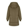 thumbnail image 3 of HVOBTTY Women's Winter Hoodie Jacket Oversized Reversible Puffer Jacket Mid-Length Padded Warm Outerwear Coat, Plus Size S-3XL, 3 of 4