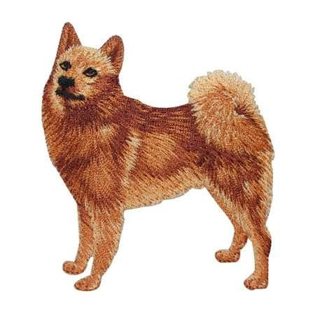 Finland Ribbons - ID 2749 Finnish Spitz Dog Patch Chow Puppy Breed Embroidered Iron On Applique