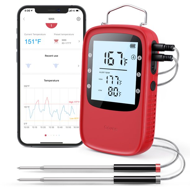 Termómetro Bluetooth para carne Govee, digital, inalámbrico, 230 pies