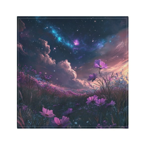 Qxltty Purple Flower Sea Napkins 20×20in Perfect for Parties Dinners Weddings Cocktail Housewarming Cloth Napkins Set of 6