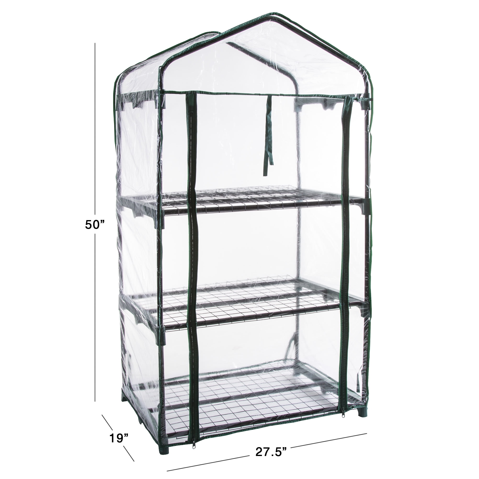 Pure Garden 3 Tier Mini Greenhouse with Rust-Resistant Frame and PVC Cover