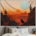 thumbnail image 2 of Orinice  Western South Boho Aesthetic Art Tapestry, Sun River Bird Cactus Mountains Wall Decor for Bedroom Dorm Home Living Room Travel Camping 50x40inch, 2 of 6