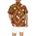 thumbnail image 4 of LA LEELA Men's Hawaiian Shirt Tropical Beach Shirts Casual Button Up Short Sleeve Shirts for Men 4XL Floral, Brown Summer Vacation Holiday, 4 of 5
