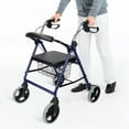 thumbnail image 1 of Déambulateur à 4 Roues avec Siège Rembourré Doux, Déambulateur en Aluminium avec Dossier Amovible Rabattable et Panier de Rangement, Poignée à Hauteur Réglable, 1 of 9