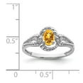 thumbnail image 3 of White Sterling Silver Ring Band Gemstone (11) November Citrine Oval Yellow Diamond Round, 3 of 3