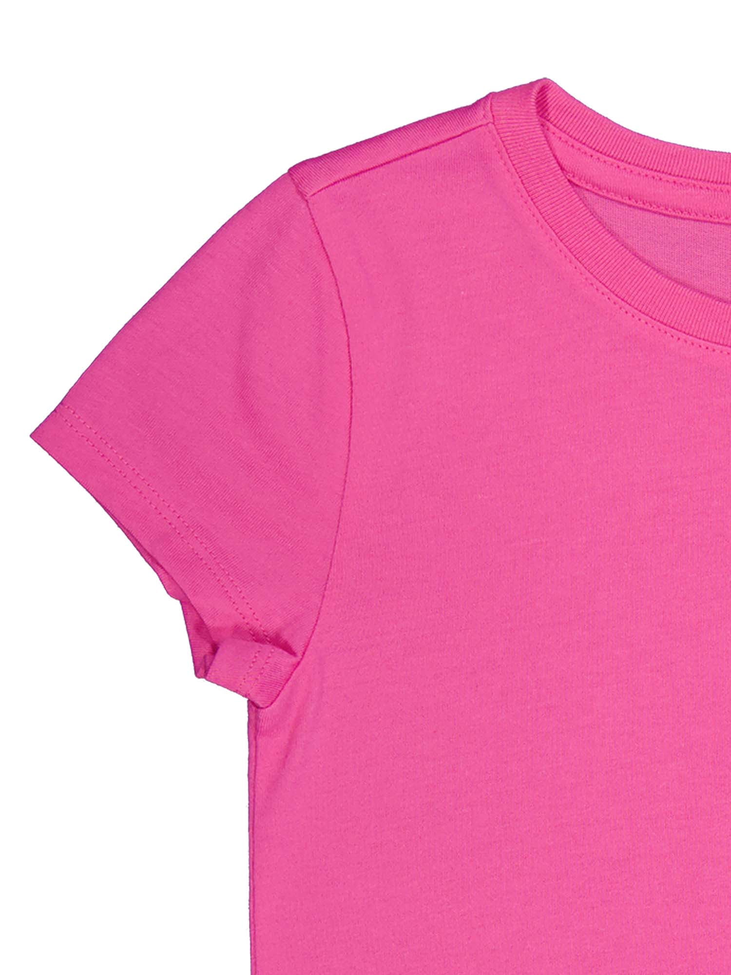 Wonder Nation Girls Kid Tough Tee with Short Sleeves, Sizes 4-18 & Plus