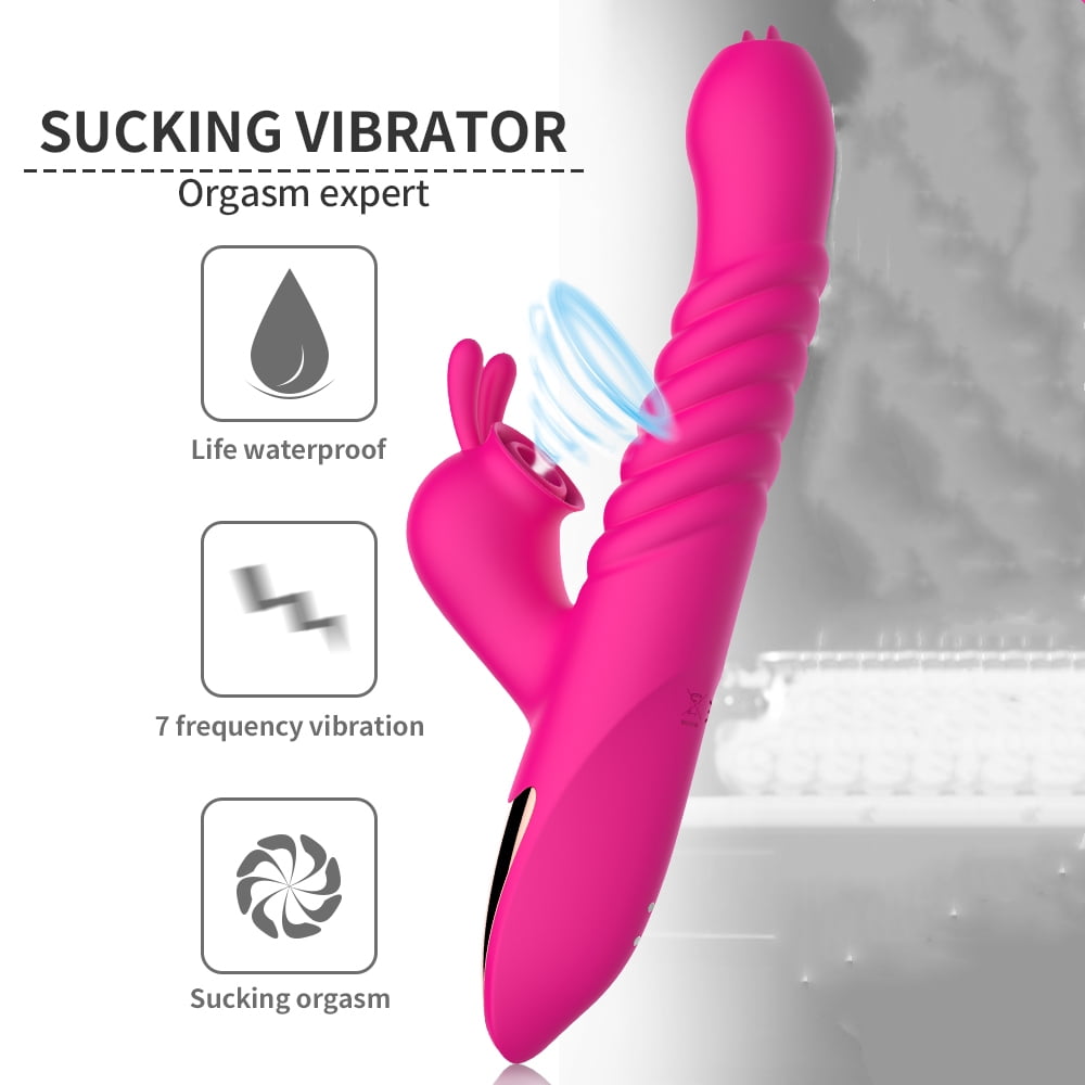 Centerel Rabbit Vibrator Sex Toys with Vibrating Licking & Telescoping Modes for Women