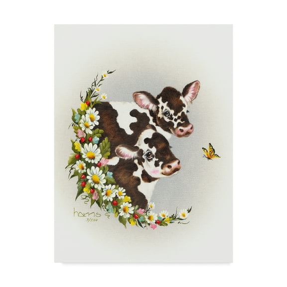 Brown Cows' Canvas Art by Peggy Harris