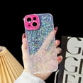 thumbnail image 2 of Compatible with iPhone 15 Luminous Case Glow in The Dark Noctiluncent Fluorescent Glitter Case for Women Girls Rhinestone Bling Diamond Camera Bumper Shockproof Phone Cover, White, 2 of 8