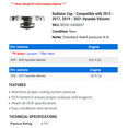 thumbnail image 2 of Radiator Cap - Compatible with 2012 - 2017, 2019 - 2021 Hyundai Veloster 2013 2014 2015 2016 2020, 2 of 2