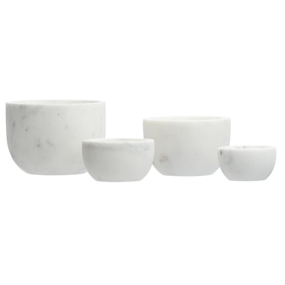 Cuenco De Mármol Blanco Creative Co-Op (Juego De 4)