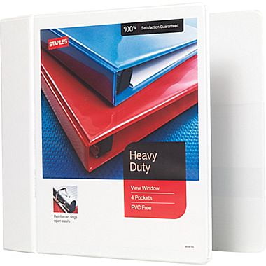 staples heavy duty 5 inch d 3 ring view binder white 24700 us