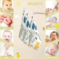 thumbnail image 3 of 5 PCS Childish Dinosaur Cactus Baby Muslin Washcloths, Cartoon Dino Soft Absorbent Face Towel Burp Cloths Cotton Bath Wipes Infant Wash Cloth for Newborn Boys Girls, 3 of 7