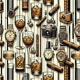 thumbnail image 3 of Ambesonne Man Cave Duvet Cover Set, Iced Whiskey Watches Cigar, Calking, Amber Brown and Taupe, 3 of 6