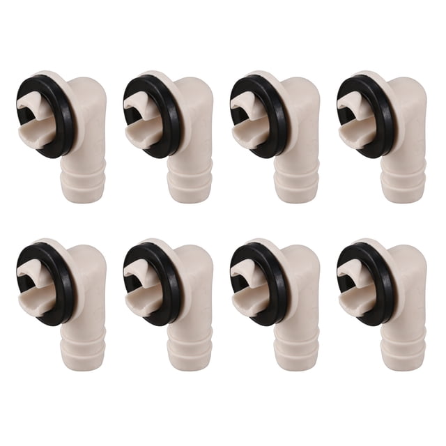 8X Acondicionador de Aire Conector de Manguera de Drenaje de CA Acoplamiento del Codo con Anillo de Goma para Unidades Mini Split y Unidad de Ventana de CA 3/5 Pulgadas (15 mm)