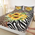 thumbnail image 3 of Homewish Wild Leopard Print Queen Sheet Sets,Zebra Pattern Striped Flat Sheet,White Black Brown Queen Fitted Sheet For Girls Kids,Breathable Home Decor,4-Piece, 3 of 7