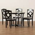 thumbnail image 2 of Baxton Studio Morigan Modern Transitional Grey Fabric Upholstered and Dark Brown Finished Wood 5-Piece Dining Set, 2 of 7