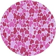 thumbnail image 1 of Ahgly Company Tapis Rond Lavable en Machine Intérieur Transitionnel Rose Profond, 8 Pieds Rond, 1 of 7