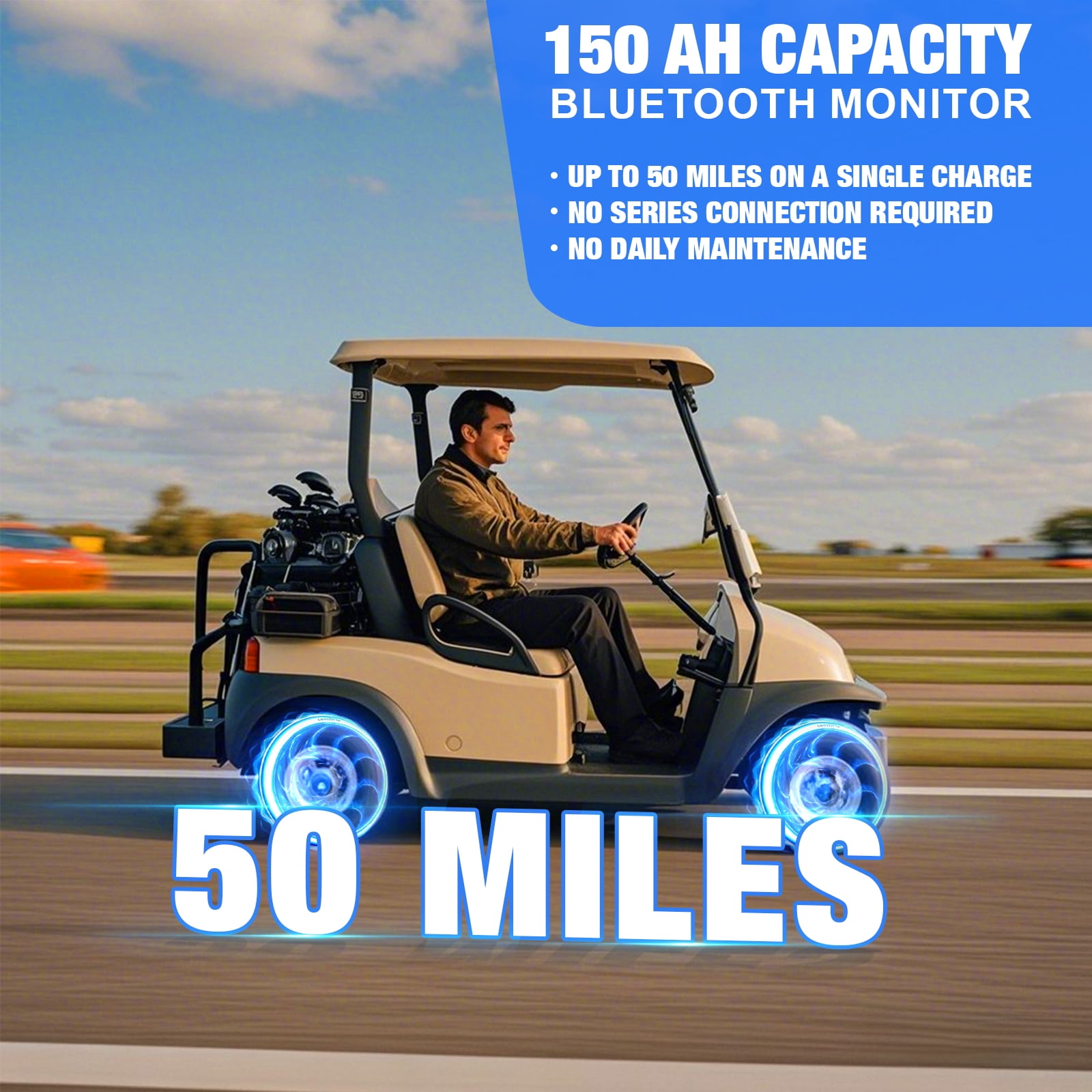 36V 150AH LiFePO4 Battery Bluetooth,Smart 200A BMS,Golf Carts Lithium Batteries for RV,Trolling Motors,Marine,Van,Camping,off-Grid,HRBEENERGY 15000+Deep Cycles