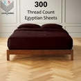 thumbnail image 2 of 6-PC Twin XL Egyptian 400-TC Cotton Sheet Set - 12" Deep Pockets with 1 Fitted Sheet, 1 Oversized Flat Sheet 4 Pillowcases - Wine, 2 of 7
