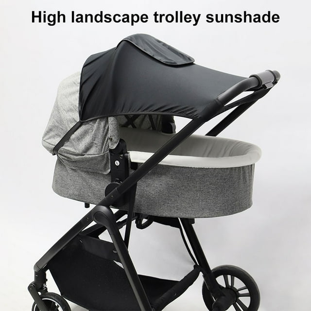 Universal Baby Stroller Sun Cover Pram Bassinet Adjustable Breathable Pushchair Awning Windproof Block Easy Installation Portable Mesh Design UPF 50+ Outdoor Travel