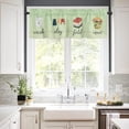 thumbnail image 2 of Summer Ombre Green 3 PCS Kitchen Curtain Valance and Tiers Set, Rod Pocket Small Half Tier Valances Window Curtains Panel, Laundry Theme Wash Dry Fold Repeat 55"x24" (Set of 2 Tiers & Valance), 2 of 5