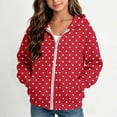 thumbnail image 3 of Asgosdo Polka Dot Jackets for Girls Zip Long Sleeve Cute Lightweight Hooded Jacket with Pocket Size 4-12Y, 3 of 7