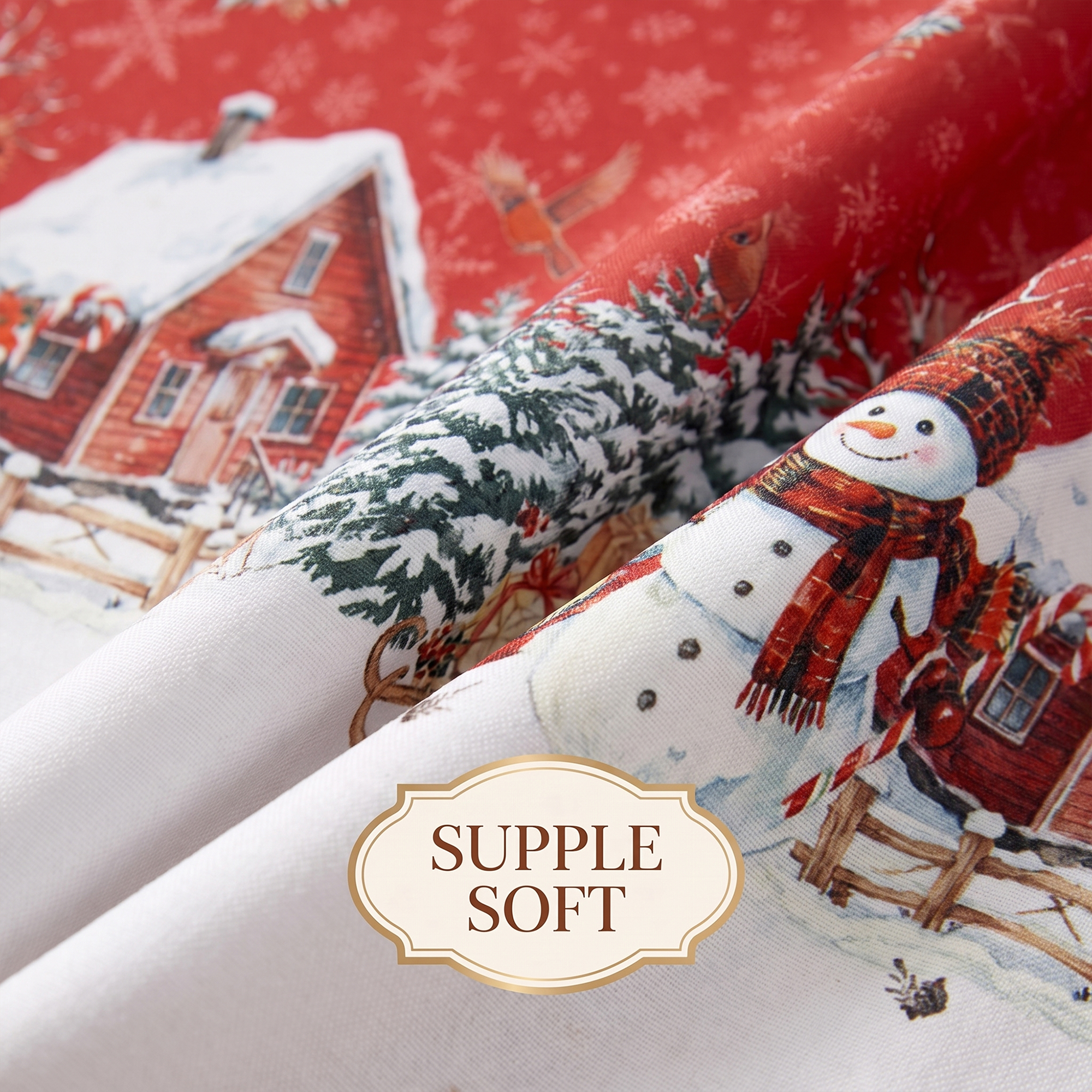 Sm:)e Tree Snowman Christmas Tablecloth 60x60 Inch photo 7