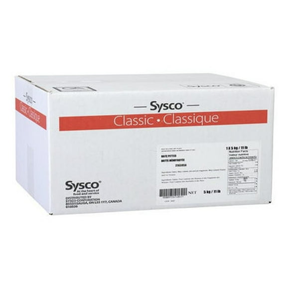 Sysco Classic Pitted Dates Loose Pack 5 KG/11LBS - Convenient and Delicious