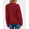 thumbnail image 6 of Casual Women Long Sleeve Sweater 2025 Fall Ribbed Knit Pullover Loose Crewneck Cable Sweater Jumper Tops, 6 of 6