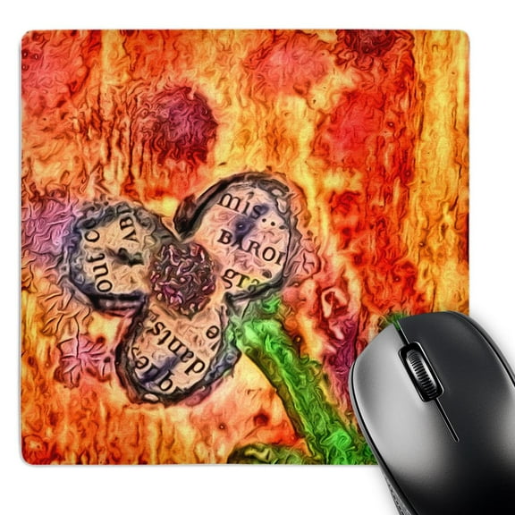 3dRose, Pretty Little Mixed Media Flower by Angelandspot, MousePad