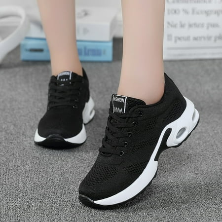 

Foraging dimple Women Breathable Casual Running Outdoor Light Weight Sports Shoes Black