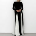thumbnail image 5 of 2026 New Fashionable and Elegant Color-Blocked Loose Skirt Dress with a Full Swing and Slim Waist, 5 of 5