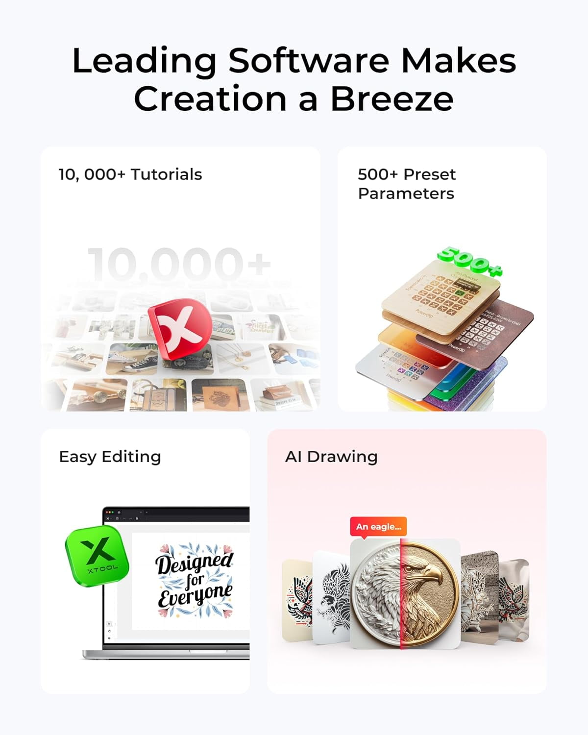 xTool M1 Ultra 4-in-1 Craft Machine, 10W Laser Engraver, Inkjet Printing, Blade Cutting, Pen Drawing, Easy to Use on 1000+ Materials, Support Rotary Engraving on Tumblers- Premium Bundle