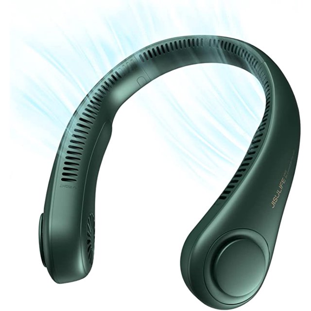 Ventilador de cuello portátil, ventilador deportivo colgante sin cuchillas manos libres, ventilador personal portátil con batería de 4000 mAn, sin hojas, recargable, diseño de casco, ventilador de esc