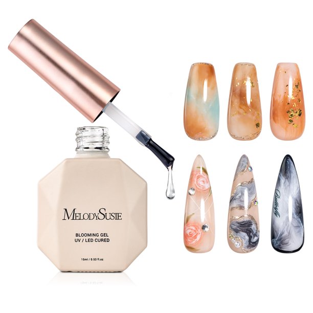 Gel Blooming MelodySusie Clear para diseño de uñas, 15 ml