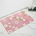 thumbnail image 4 of Microfiber Bathroom Floor Mat with Flocked Chrysanthemum Design Non Slip Absorbent Polyester Carpet for Kitchen Bedroom Living Room Easy Wash Machine Washable 23.6x15.7in Rug, 4 of 6