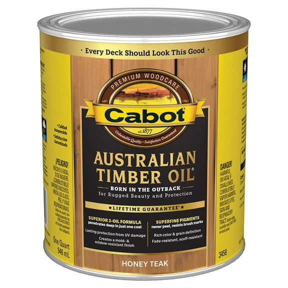 12-Pack of 1 qt Cabot 3458 Australian Timber Oil Honey Teak Triple Oil Protection