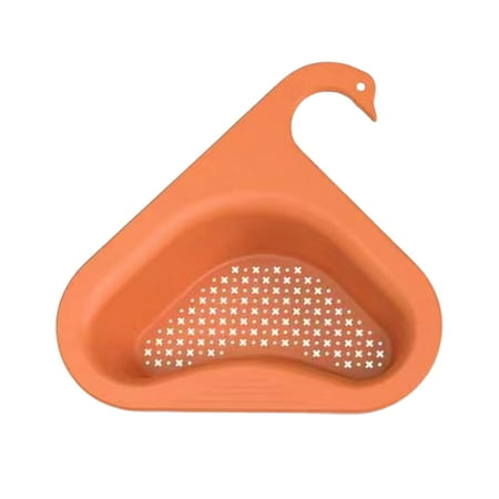 

XunW Sink Strainer Basket Hanging Filtering Triangular Bottom Hollowed Multi-Functional Durable Multifunctional Draining Rack