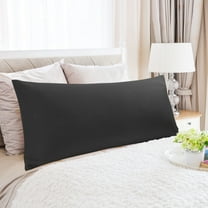 REGALWOVEN Zippered Body Pillow Cover Egyptian Cotton Pillowcases, Jumbo Black