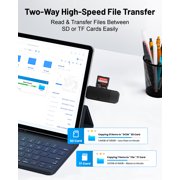 Atzeste 2-in-1 SD Card Reader, USB C & USB 3.0 Memory Card Adapter for SD/Micro SD 3.0, SD Card Reader for iPhone 15/16, Windows, MacBook Pro, Laptop, PC