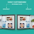 thumbnail image 3 of Koolatron Stainless Steel Compact Fridge with Freezer, 1.6 Cubic Feet, Modern Mini Fridge for Home & Office, 3 of 8