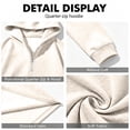 thumbnail image 5 of Men's Quarter Zip Hoodie Oversized Pullover Sweatshirt, Drawstring Hood Long Sleeve Athletic Workout Outdoor Casual Hooded Top Beige XL, 5 of 8