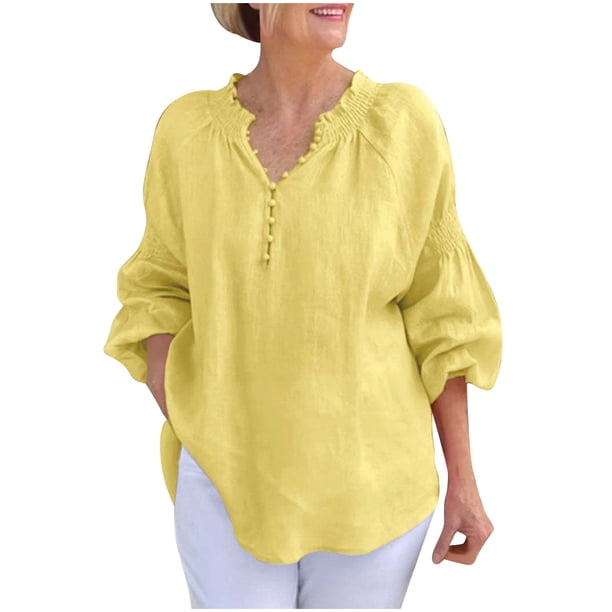 Vestidos Casuales Para Mujer, Blusas De Mujer De Moda Cárdigan informal de lino para mujer con mangas tres cuartos, color transparente, multicolor.