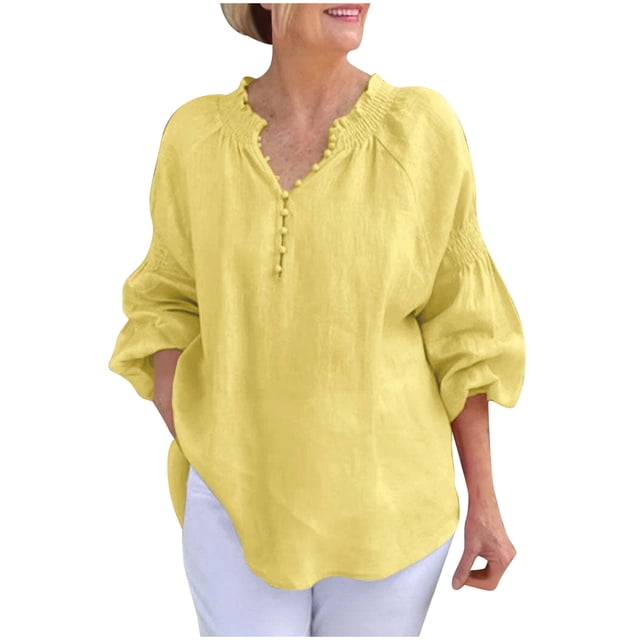 Vestidos Casuales Para Mujer, Blusas De Mujer De Moda Cárdigan informal de lino para mujer con mangas tres cuartos, color transparente, multicolor.