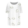 thumbnail image 5 of Plebaso Women's Plus Size Tops Short Sleeve Pleated Blouses Casual Crewneck Summer Loose Tunic Shirts, 5 of 6