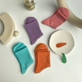 thumbnail image 5 of Granjero Gordo 10 pares de calcetines de trabajo finos, suaves, cómodos y transpirables de algodón con cuello redondo por encima del tobillo, color naranja, 5 of 5
