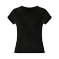 thumbnail image 4 of Tshirts for Women Workout Plus Size Tee Plus Size Tee Clothes Summer Athletic Yoga Top Black L, 4 of 4
